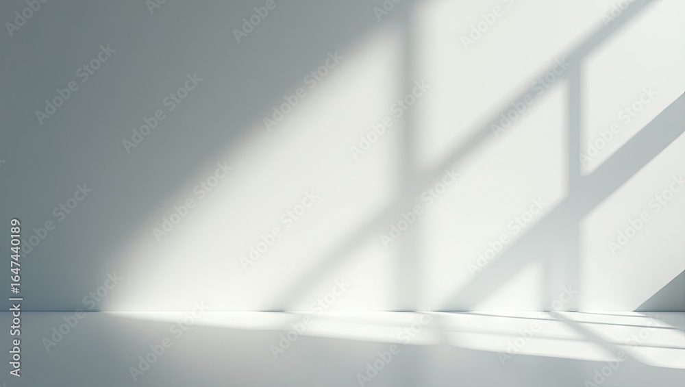 Empty room with sunlight shadows on a white wall. Empty room with sunlight shadows on a white wall.