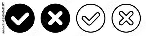 Checkmark icon. Yes no icon