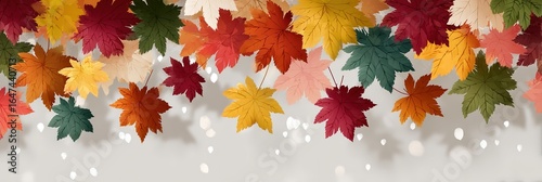 Golden maple cluster suspended with crystalline snowflakes over pale gray gradient, white accents drifting like knowledge sparks in seasonal academic twilight
