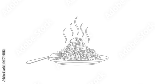 steaming hot plate of spaghetti perfect for restaurant menus italian food blogs and culinary websites