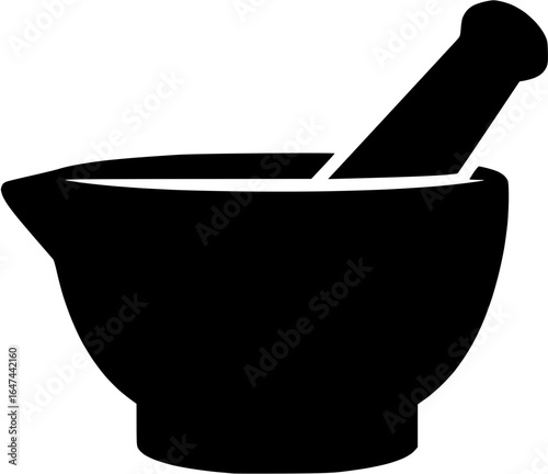 Traditional Mortar and Pestle Illustration