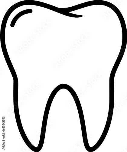 Simple Tooth Outline Illustration