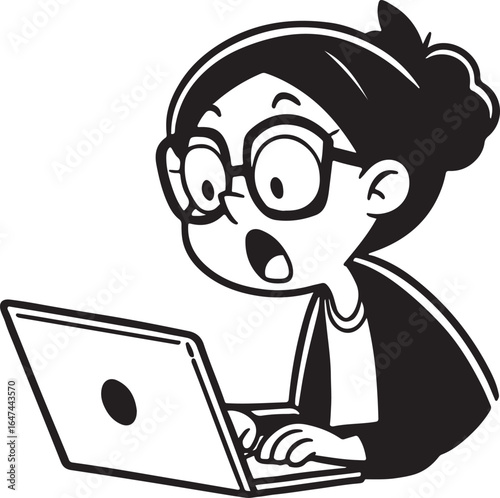 Focused female character illustration representing creativity and productivity