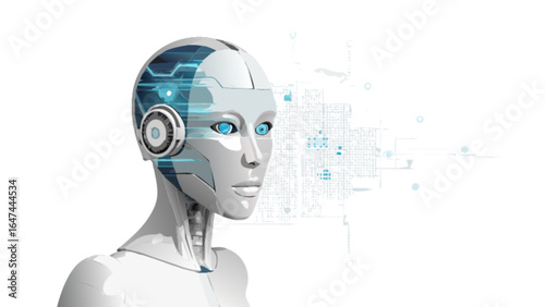 Ai robot futuristic technology artificial intelligence machine learning cybernetic android innovation face