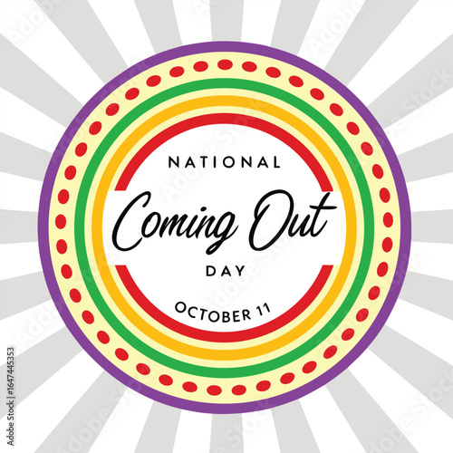 National Coming Out Day October 11 Rainbow Circle Design LGBTQ pride