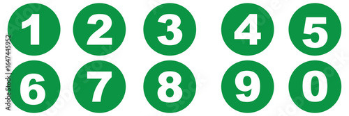 Set of numbers . Number circles set1 to 10 . Set of Round 1-10 numbers icon for education.