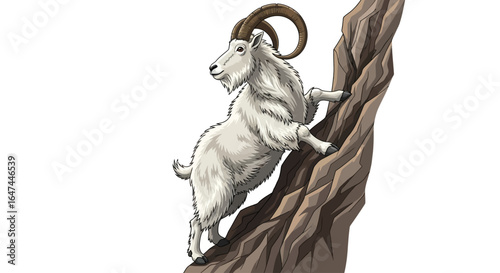 mountain goat scaling rocky peak symbolic image for perseverance achievement and overcoming challenges in business and life