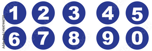 Set of numbers . Number circles set1 to 10 . Set of Round 1-10 numbers icon for education.