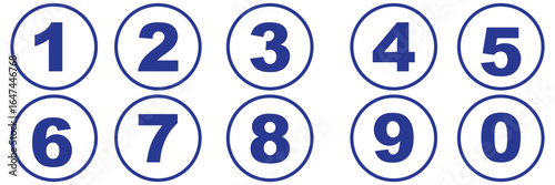 Set of numbers . Number circles set1 to 10 . Set of Round 1-10 numbers icon for education.
