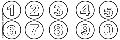 Set of numbers . Number circles set1 to 10 . Set of Round 1-10 numbers icon for education.
