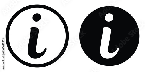 Information Icon Set, Info Button, Symbol, Help Logo Vector Collection.