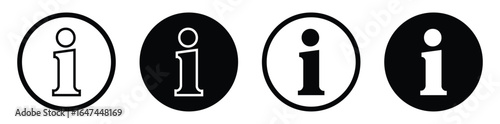 Information Icon Set, Info Button, Symbol, Help Logo Vector Collection.