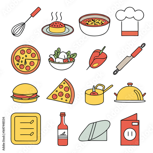 Food and Cooking Icon Set - Adobe Illustrator Artwork
