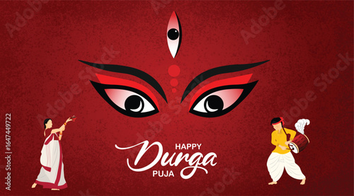 Happy Durga Puja Festival Celebration Vector Art