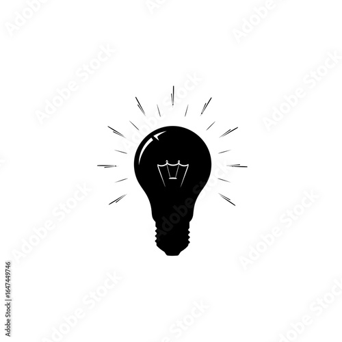illuminating innovation a bold black and white lightbulb icon representing creative solutions breakthrough ideas and business success