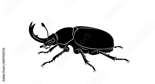 powerful stag beetle silhouette perfect for nature wildlife and entomology designs logos or illustrations requiring a strong symbolic image