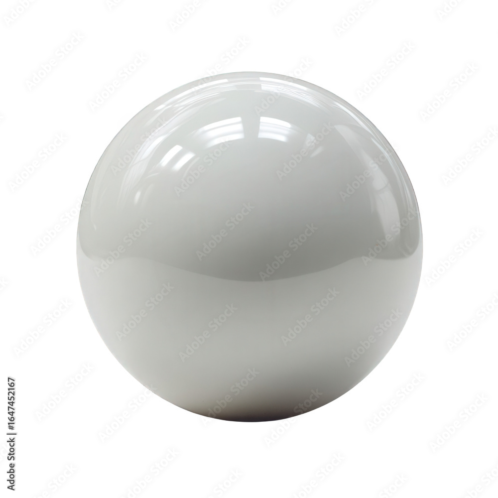 Obraz premium A smooth, shiny white sphere isolated on a transparent background