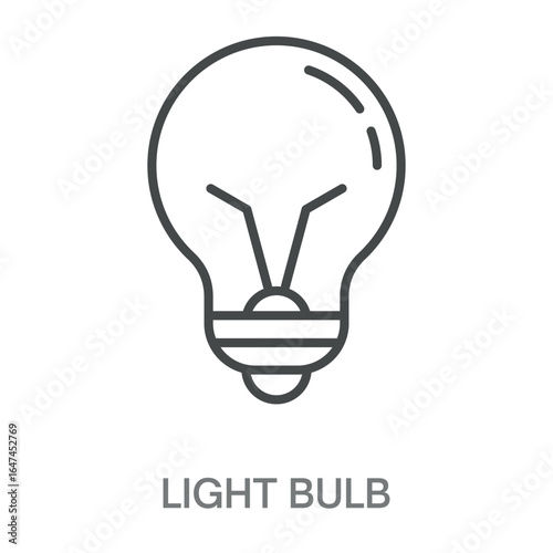 Light Bulb Simple Style Design Outline Symbol Illustration