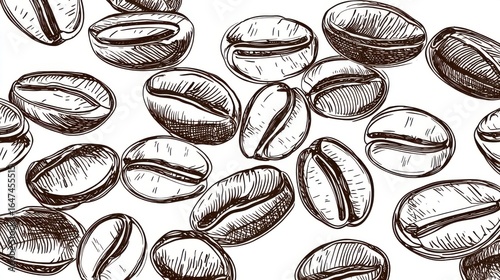 Coffee Beans Vector Monochrome Style