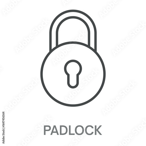 Padlock Simple Style Design Outline Symbol Illustration