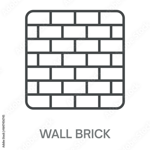Wall Brick Simple Style Design Outline Symbol Illustration