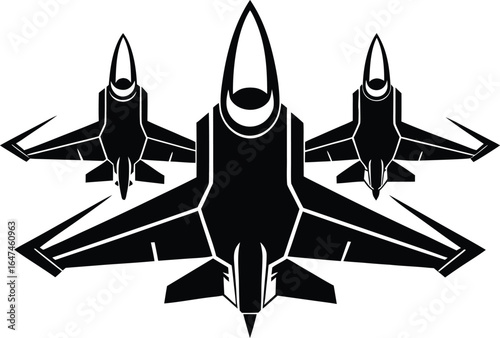 A trio of fighter jets streaks forward in bold formation