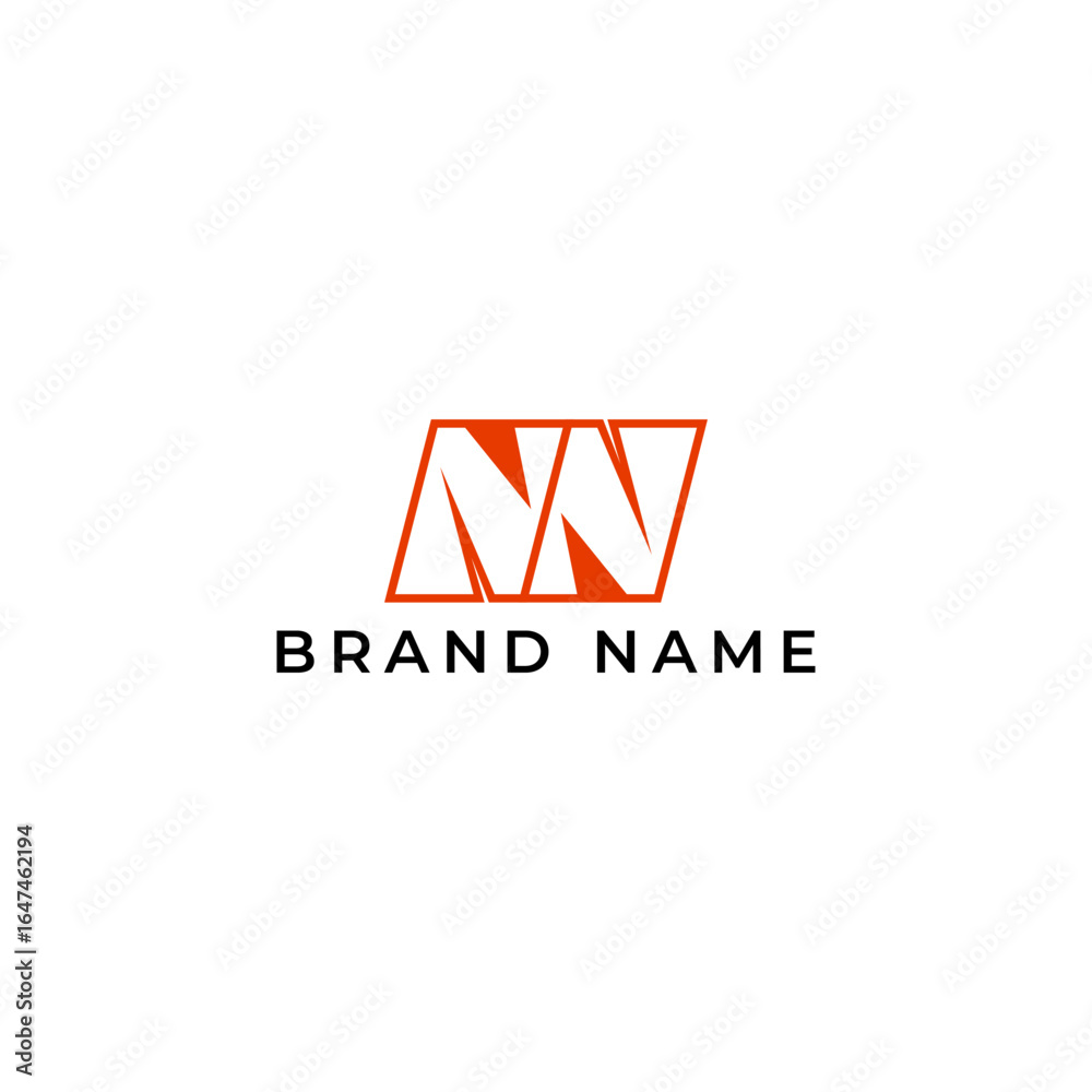 Fototapeta premium ILLUSTRATION LETTER NN GEOMETRIC LOGO ICON ORANGE COLOR TEMPLATE SIMPLE LINES ELEMENT DESIGN SIMPLE VECTOR GOOD FOR APPS, BRAND 