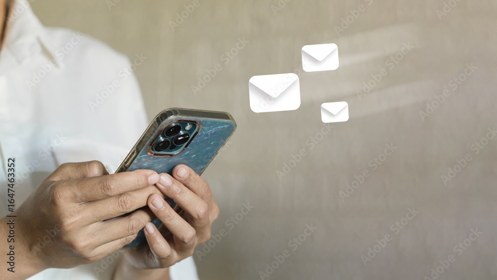 custom made wallpaper toronto digitalSending email from smartphone communication concept