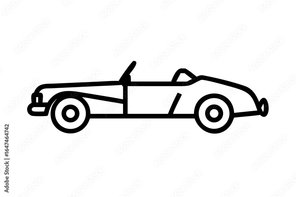 Fototapeta premium A 1950s Classic Sedan Car Silhouette with Transparent Background classic car automobile