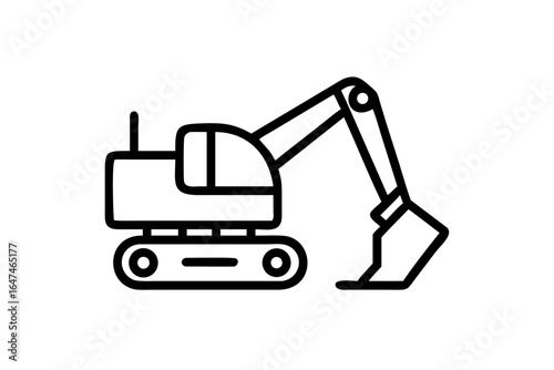 Flat style vector silhouette of a construction crane lifting a girder building