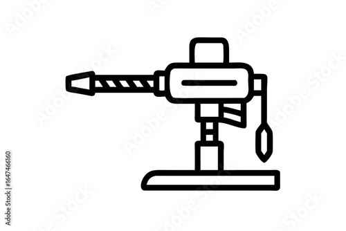 Vintage illustration of a manual dental drill with a rotating burr manual drill vintage dental equipment