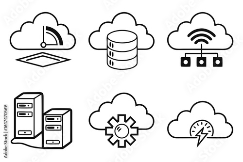 Vector art of cloud technology icons set