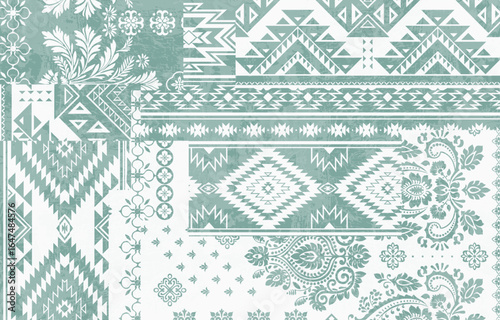 Motifs Ikat floral paisley embroidery floral. ikat ethnic Saree Sarong oriental pattern traditional.Ikat embroidery style abstract embroidery design for texture,fabric,clothing,wrapping,decoration