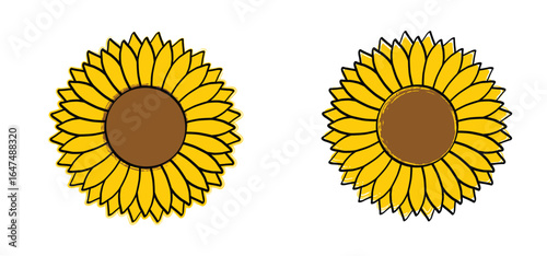 Cartoon sunflowers icon. Sunflower line pattern. Summer, yellow sun flower plant.
Symbol for disabilities, who need extra help or assistance.