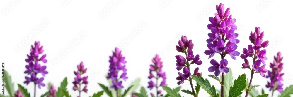 Obraz premium Isolated purple Verbena hastata, vibrant wildflower against white background , green, photography, isolated