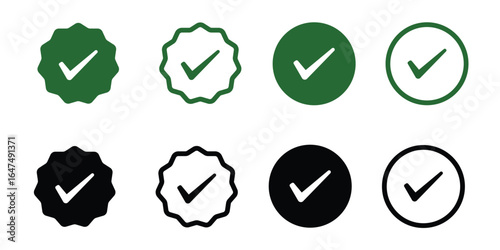 Minimal Round Check Mark Icons for Approval and Success