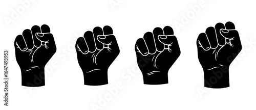 punch2Four Raised Fist Silhouettes – Power and Protest Icons