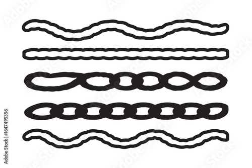 Seamless rope brush Strokes set for illustrator
