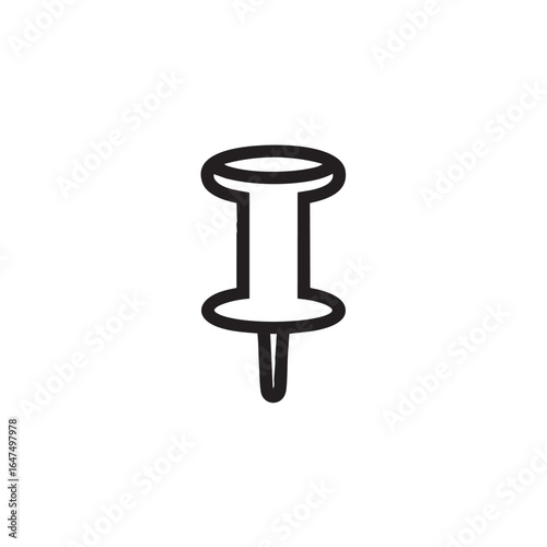 A single thumb tack with a flat head and a short pin.