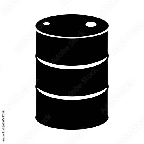 Black oil barrel vector illustration for petroleum industry and energy resources concept design use
