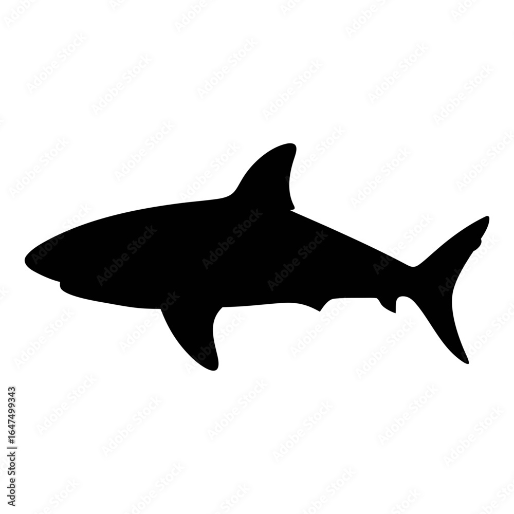 Obraz premium Find great white shark silhouette vector image for ocean life and marine animal designs and projects