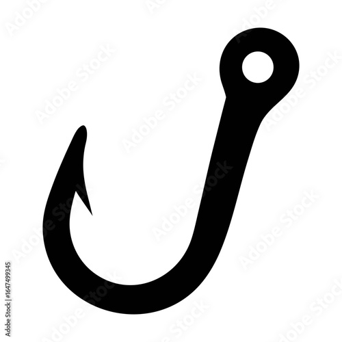 Fishing hook vector illustration for angling sport and recreational fishing equipment design and art hook