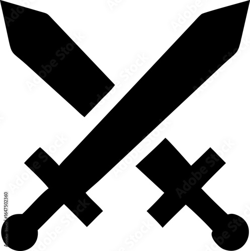 Collection of stylized sword icons for graphic design and gaming