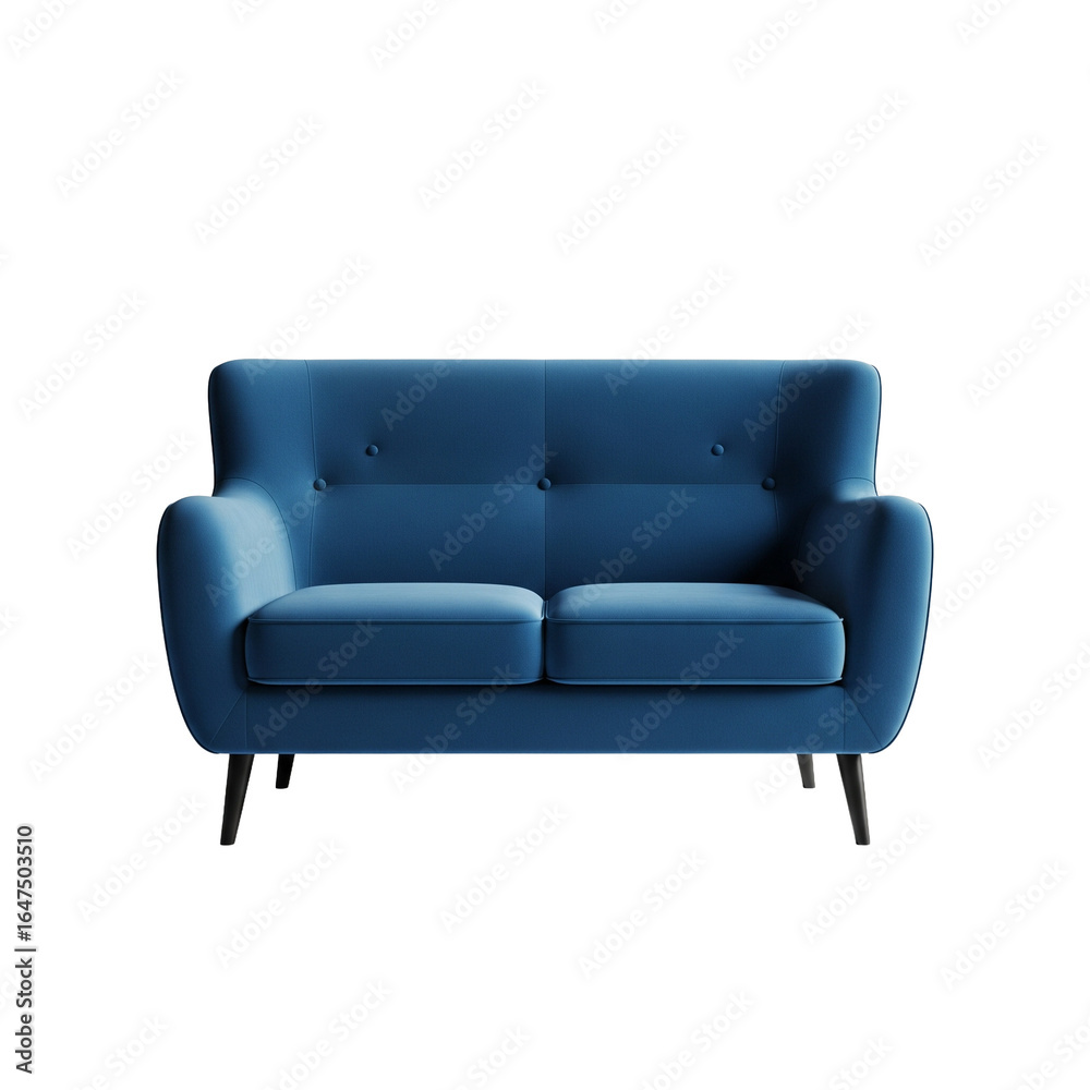 Fototapeta premium Blaue Couch, transparenter Hintergrund, PNG