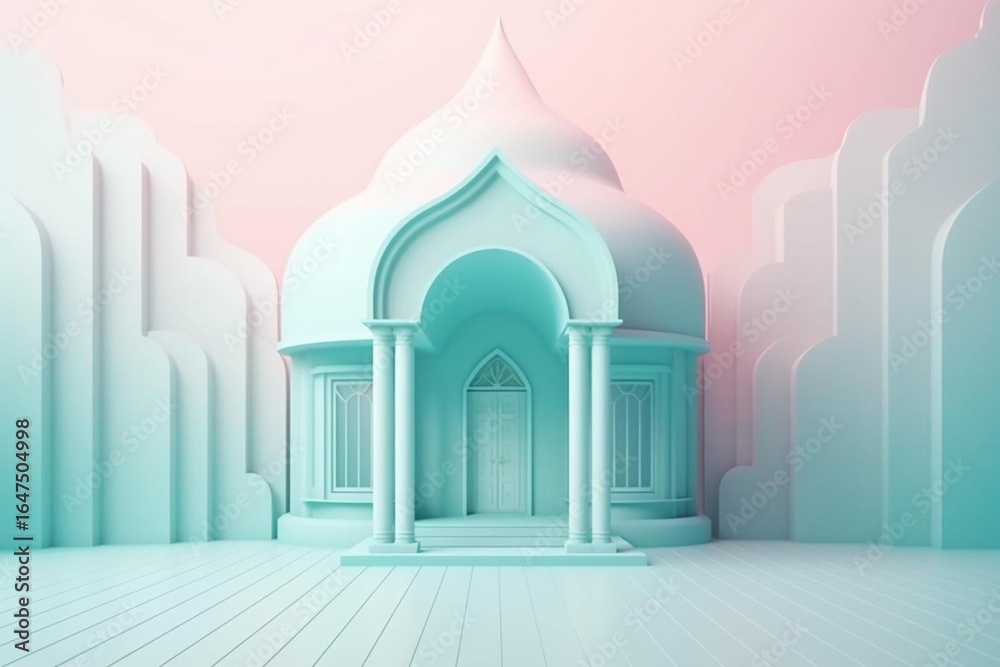 Fototapeta premium blue mosque interior