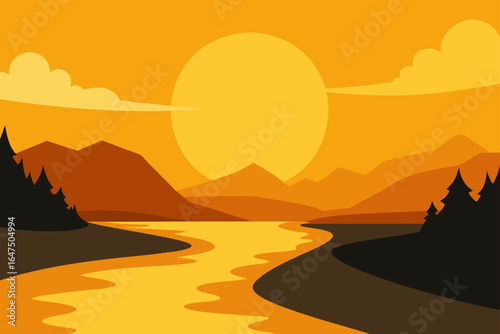 sunset in the desert