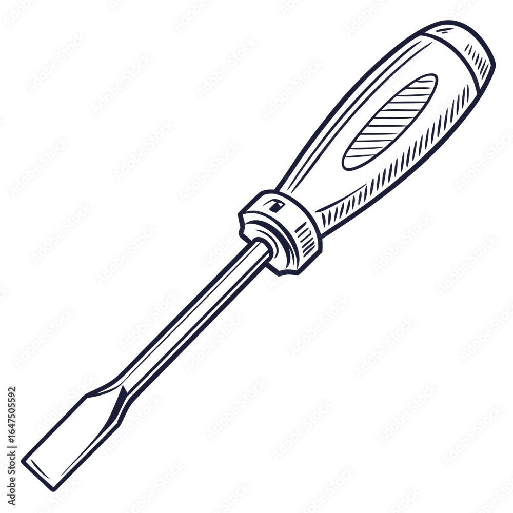 Fototapeta premium Vintage style hand drawn illustration of a chisel tool on a white background