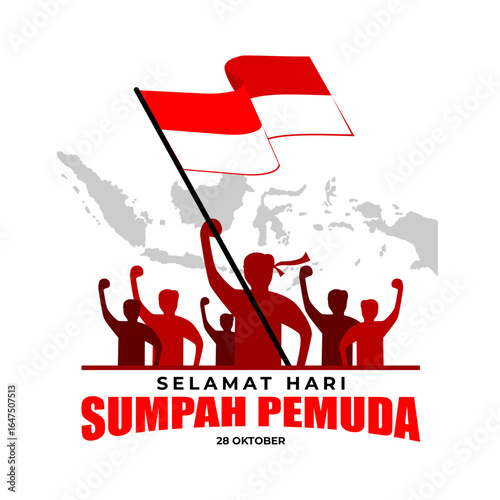 indonesian youth pledge day celebration illustration
