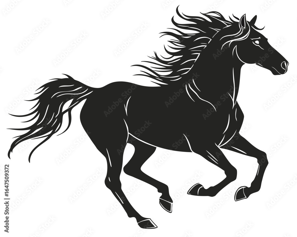 Obraz premium horse silhouette vector