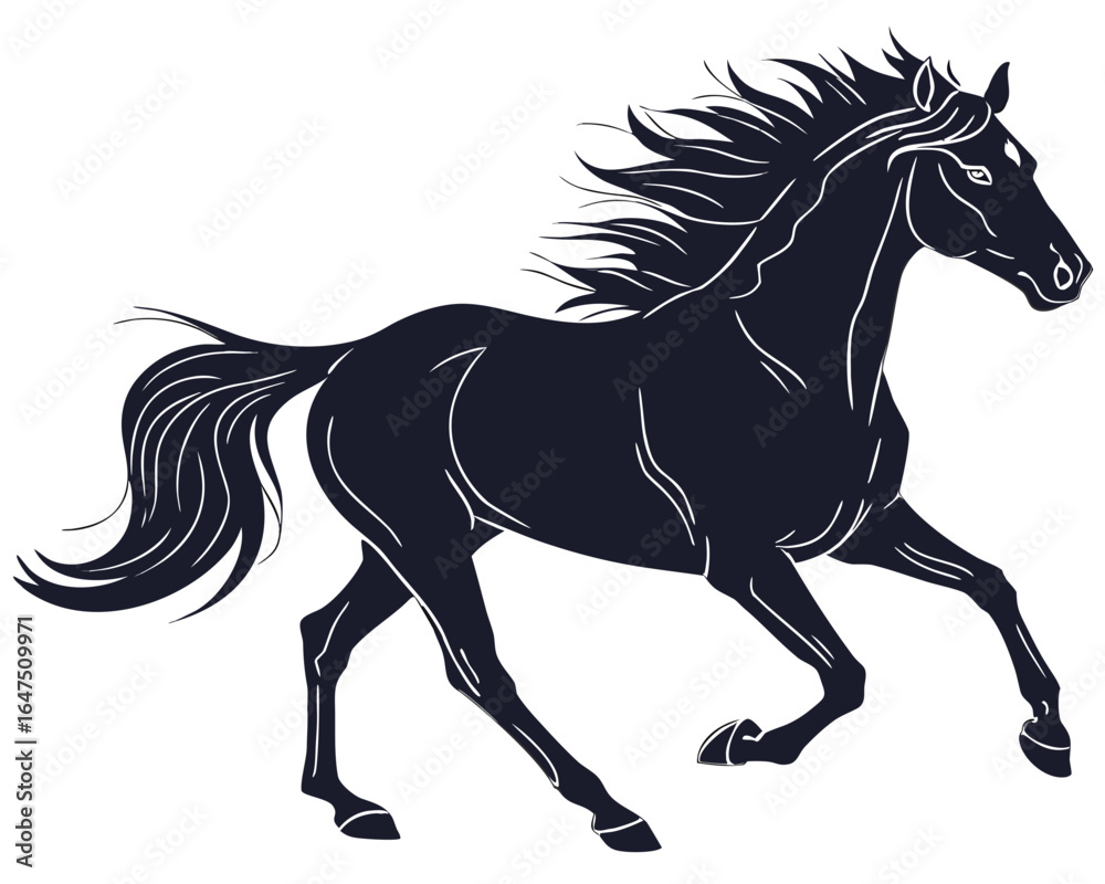 Obraz premium horse silhouette isolated on white